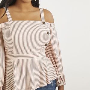 Eloquii size 22 off shoulder top - NWT- needs iron